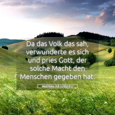Picture 05 - Matthäus 9:8 LUTH1912 - Da das Volk das sah, verwunderte es sich und - Bible Verse Picture