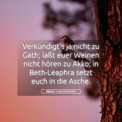 Picture 05 - Micha 1:10 LUTH1912 - Verkündigt's ja nicht zu Gath; laßt euer Weinen - Bible Verse Picture