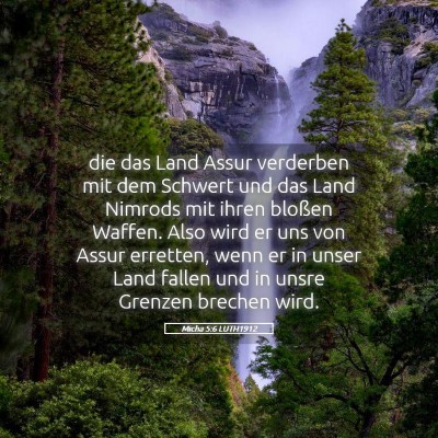 Picture 05 - Micha 5:6 LUTH1912 - die das Land Assur verderben mit dem Schwert und - Bible Verse Picture
