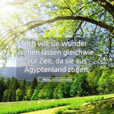 Picture 05 - Micha 7:15 LUTH1912 - Ich will sie Wunder sehen lassen gleichwie zur - Bible Verse Picture