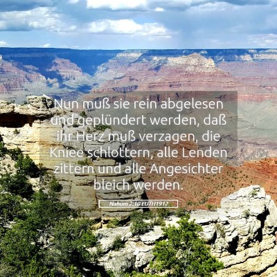Picture 05 - Nahum 2:10 LUTH1912 - Nun muß sie rein abgelesen und geplündert - Bible Verse Picture