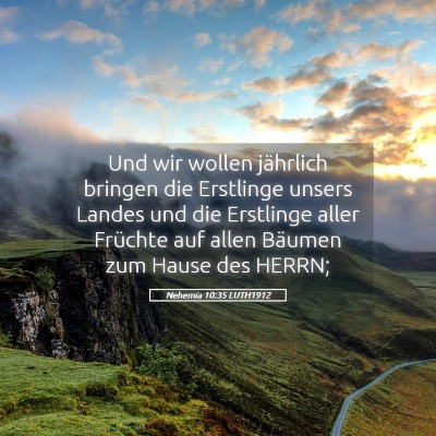 Picture 05 - Nehemia 10:35 LUTH1912 - Und wir wollen jährlich bringen die Erstlinge - Bible Verse Picture