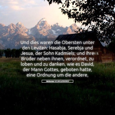 Picture 05 - Nehemia 12:24 LUTH1912 - Und dies waren die Obersten unter den Leviten: - Bible Verse Picture