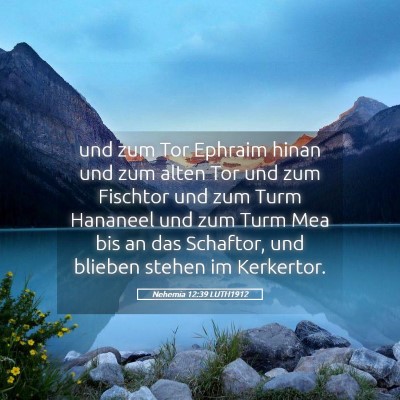 Picture 05 - Nehemia 12:39 LUTH1912 - und zum Tor Ephraim hinan und zum alten Tor und - Bible Verse Picture