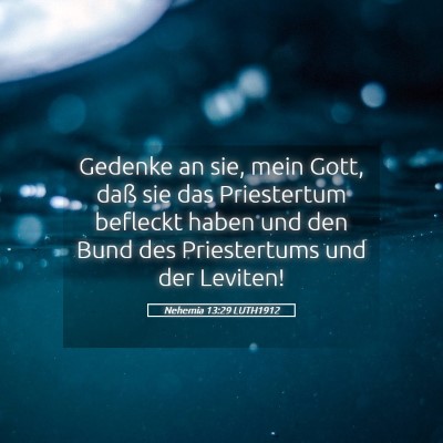Picture 05 - Nehemia 13:29 LUTH1912 - Gedenke an sie, mein Gott, daß sie das - Bible Verse Picture