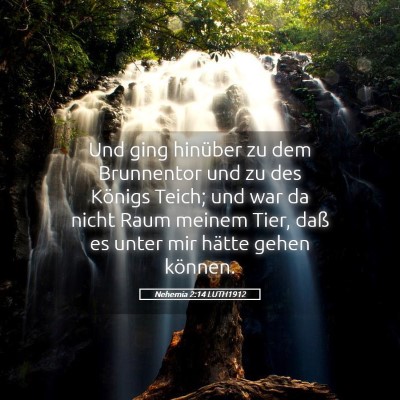 Picture 05 - Nehemia 2:14 LUTH1912 - Und ging hinüber zu dem Brunnentor und zu des - Bible Verse Picture