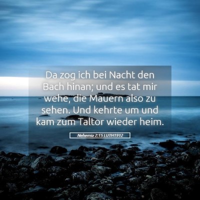 Picture 05 - Nehemia 2:15 LUTH1912 - Da zog ich bei Nacht den Bach hinan; und es tat - Bible Verse Picture