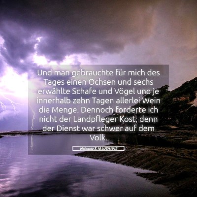 Picture 05 - Nehemia 5:18 LUTH1912 - Und man gebrauchte für mich des Tages einen - Bible Verse Picture