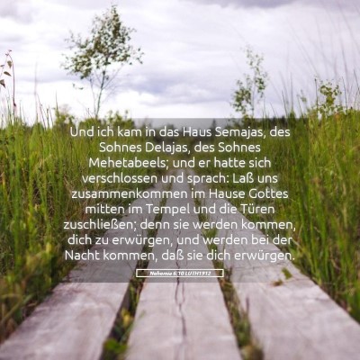 Picture 05 - Nehemia 6:10 LUTH1912 - Und ich kam in das Haus Semajas, des Sohnes - Bible Verse Picture