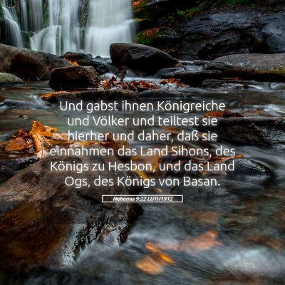 Picture 05 - Nehemia 9:22 LUTH1912 - Und gabst ihnen Königreiche und Völker und - Bible Verse Picture