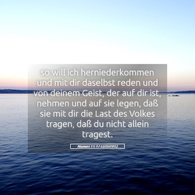 Picture 05 - Numeri 11:17 LUTH1912 - so will ich herniederkommen und mit dir daselbst - Bible Verse Picture