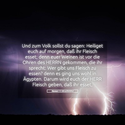 Picture 05 - Numeri 11:18 LUTH1912 - Und zum Volk sollst du sagen: Heiliget euch auf - Bible Verse Picture