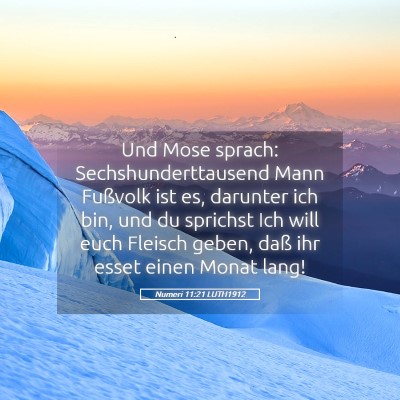 Picture 05 - Numeri 11:21 LUTH1912 - Und Mose sprach: Sechshunderttausend Mann - Bible Verse Picture