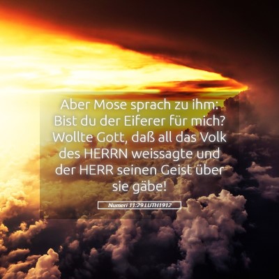 Picture 05 - Numeri 11:29 LUTH1912 - Aber Mose sprach zu ihm: Bist du der Eiferer für - Bible Verse Picture