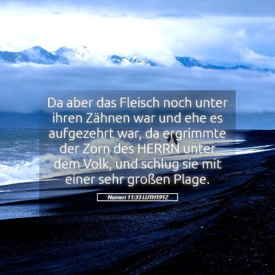 Picture 05 - Numeri 11:33 LUTH1912 - Da aber das Fleisch noch unter ihren Zähnen war - Bible Verse Picture
