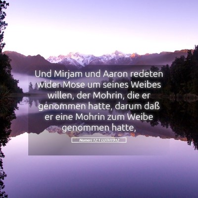 Picture 05 - Numeri 12:1 LUTH1912 - Und Mirjam und Aaron redeten wider Mose um seines - Bible Verse Picture