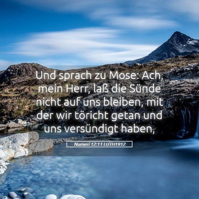 Picture 05 - Numeri 12:11 LUTH1912 - Und sprach zu Mose: Ach, mein Herr, laß die - Bible Verse Picture