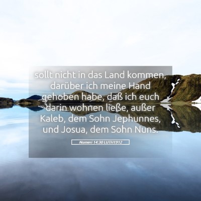 Picture 05 - Numeri 14:30 LUTH1912 - sollt nicht in das Land kommen, darüber ich - Bible Verse Picture