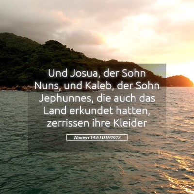 Picture 05 - Numeri 14:6 LUTH1912 - Und Josua, der Sohn Nuns, und Kaleb, der Sohn - Bible Verse Picture