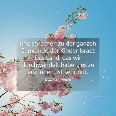 Picture 05 - Numeri 14:7 LUTH1912 - und sprachen zu der ganzen Gemeinde der Kinder - Bible Verse Picture