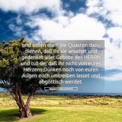 Picture 05 - Numeri 15:39 LUTH1912 - und sollen euch die Quasten dazu dienen, daß ihr - Bible Verse Picture