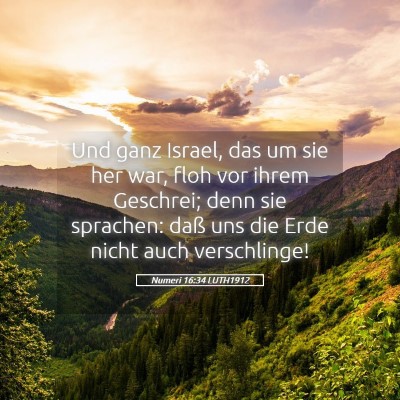 Picture 05 - Numeri 16:34 LUTH1912 - Und ganz Israel, das um sie her war, floh vor - Bible Verse Picture