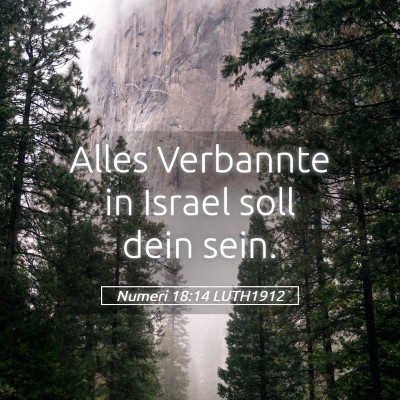 Picture 05 - Numeri 18:14 LUTH1912 - Alles Verbannte in Israel soll dein - Bible Verse Picture