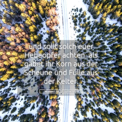 Picture 05 - Numeri 18:27 LUTH1912 - und sollt solch euer Hebeopfer achten, als gäbet - Bible Verse Picture
