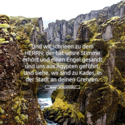 Picture 05 - Numeri 20:16 LUTH1912 - Und wir schrieen zu dem HERRN; der hat unsre - Bible Verse Picture