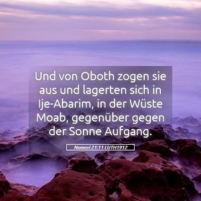Picture 05 - Numeri 21:11 LUTH1912 - Und von Oboth zogen sie aus und lagerten sich in - Bible Verse Picture