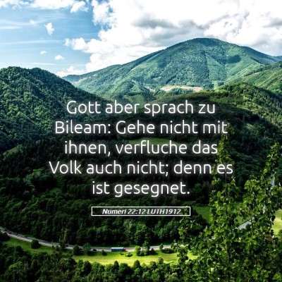 Picture 05 - Numeri 22:12 LUTH1912 - Gott aber sprach zu Bileam: Gehe nicht mit ihnen, - Bible Verse Picture