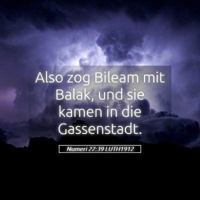 Picture 05 - Numeri 22:39 LUTH1912 - Also zog Bileam mit Balak, und sie kamen in die - Bible Verse Picture