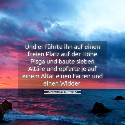 Picture 05 - Numeri 23:14 LUTH1912 - Und er führte ihn auf einen freien Platz auf der - Bible Verse Picture