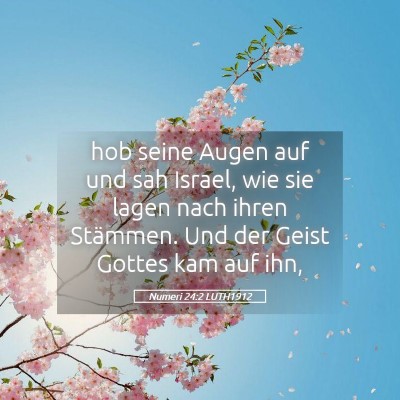 Picture 05 - Numeri 24:2 LUTH1912 - hob seine Augen auf und sah Israel, wie sie lagen - Bible Verse Picture