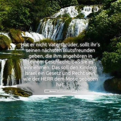 Picture 05 - Numeri 27:11 LUTH1912 - Hat er nicht Vatersbrüder, sollt ihr's seinen - Bible Verse Picture