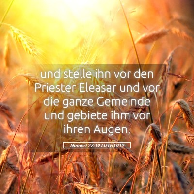Picture 05 - Numeri 27:19 LUTH1912 - und stelle ihn vor den Priester Eleasar und vor - Bible Verse Picture