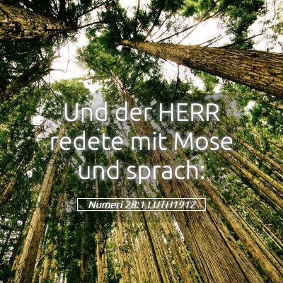 Picture 05 - Numeri 28:1 LUTH1912 - Und der HERR redete mit Mose und - Bible Verse Picture