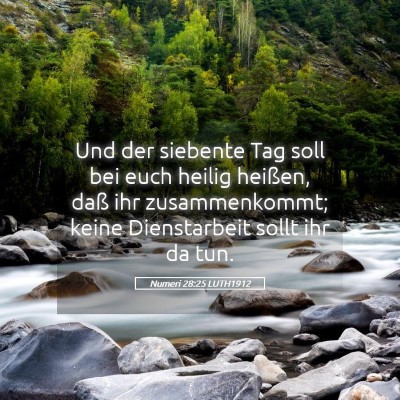 Picture 05 - Numeri 28:25 LUTH1912 - Und der siebente Tag soll bei euch heilig - Bible Verse Picture