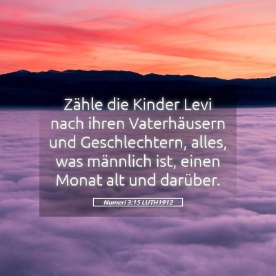 Picture 05 - Numeri 3:15 LUTH1912 - Zähle die Kinder Levi nach ihren Vaterhäusern - Bible Verse Picture