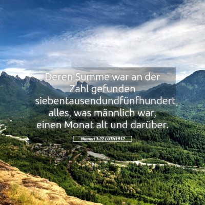 Picture 05 - Numeri 3:22 LUTH1912 - Deren Summe war an der Zahl gefunden - Bible Verse Picture