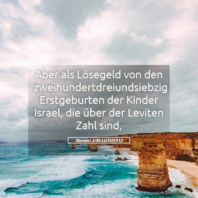 Picture 05 - Numeri 3:46 LUTH1912 - Aber als Lösegeld von den - Bible Verse Picture