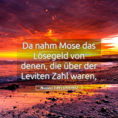 Picture 05 - Numeri 3:49 LUTH1912 - Da nahm Mose das Lösegeld von denen, die über - Bible Verse Picture