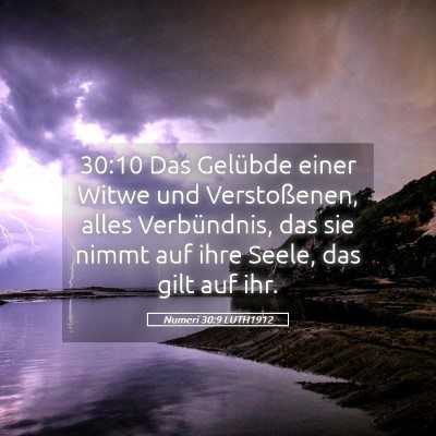 Picture 05 - Numeri 30:9 LUTH1912 - 30:10 Das Gelübde einer Witwe und Verstoßenen, - Bible Verse Picture