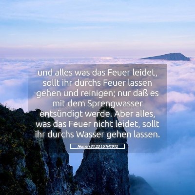 Picture 05 - Numeri 31:23 LUTH1912 - und alles was das Feuer leidet, sollt ihr durchs - Bible Verse Picture