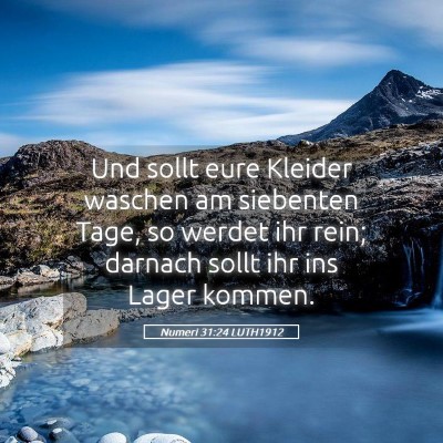 Picture 05 - Numeri 31:24 LUTH1912 - Und sollt eure Kleider waschen am siebenten Tage, - Bible Verse Picture