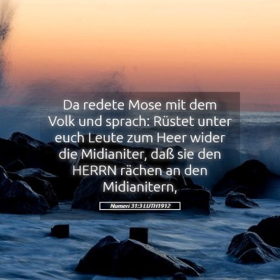 Picture 05 - Numeri 31:3 LUTH1912 - Da redete Mose mit dem Volk und sprach: Rüstet - Bible Verse Picture
