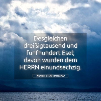Picture 05 - Numeri 31:39 LUTH1912 - Desgleichen dreißigtausend und fünfhundert - Bible Verse Picture