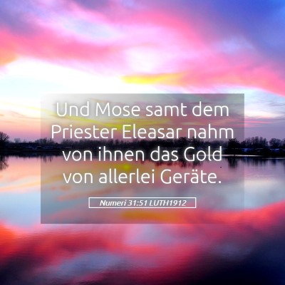 Picture 05 - Numeri 31:51 LUTH1912 - Und Mose samt dem Priester Eleasar nahm von ihnen - Bible Verse Picture