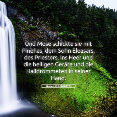 Picture 05 - Numeri 31:6 LUTH1912 - Und Mose schickte sie mit Pinehas, dem Sohn - Bible Verse Picture
