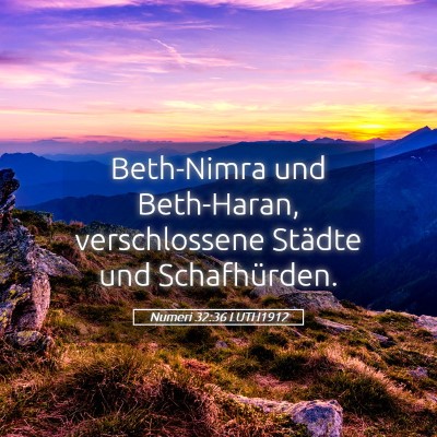 Picture 05 - Numeri 32:36 LUTH1912 - Beth-Nimra und Beth-Haran, verschlossene Städte - Bible Verse Picture